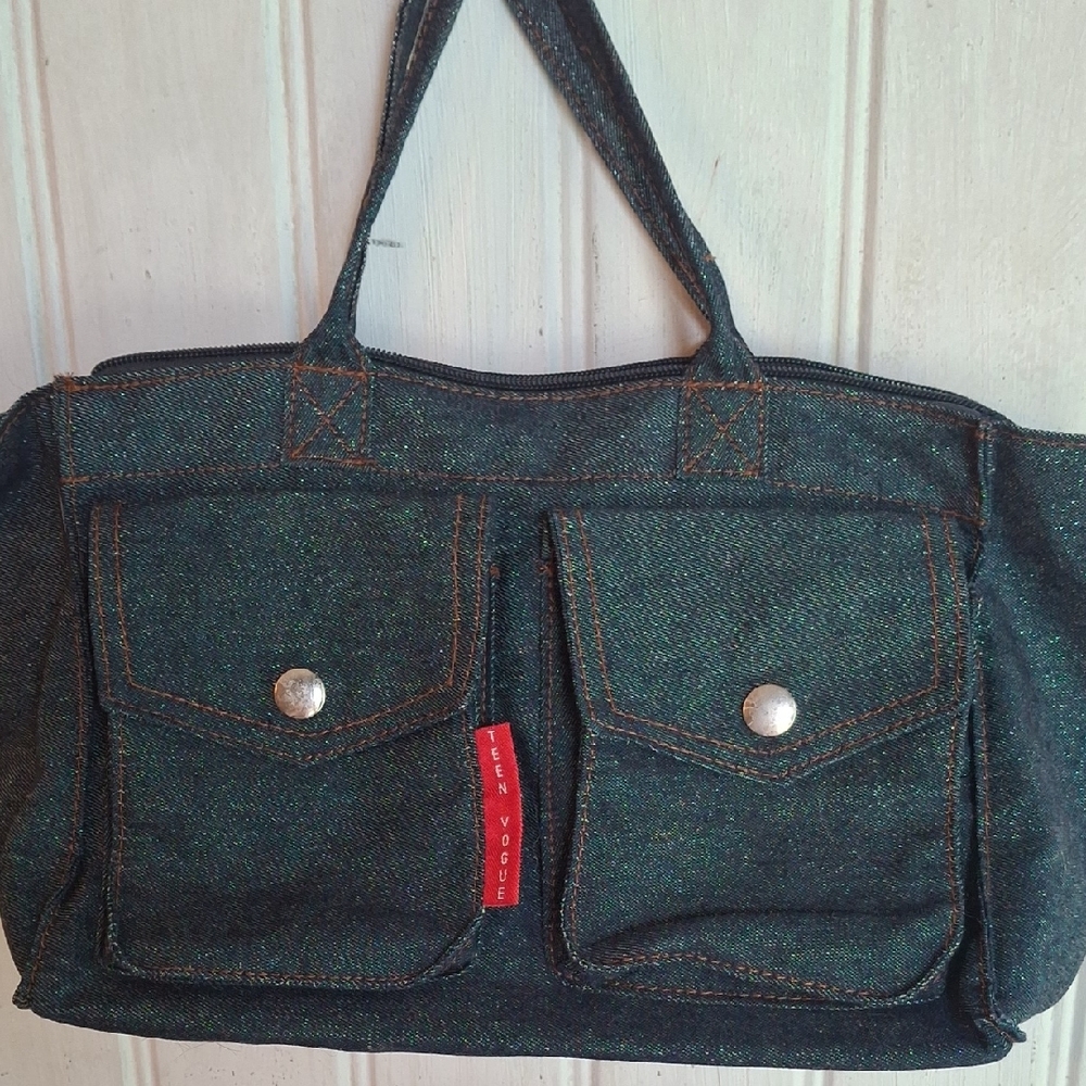 Stylish Denim Tote Bag with Pockets
